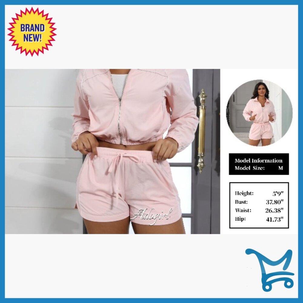 Medium Polyester Workout Set Long Sleeve Zip Up J… - image 6